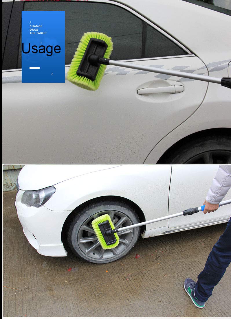Forgrace 12" Car Wash Brush with Soft Bristle Auto RV Truck Boat Camper Car Exterior Washing Heavy Duty Tri-Level Dip Green - Image 4